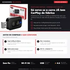 Infográfico editorial Achadinho: adaptador sem fio que transforma o CarPlay ou Android Auto COM FIO de fabrica da central em sem fio; ele nao adiciona CarPlay a um carro que nao tem, exige a funcao original, e pede iPhone iOS 10+ ou Android 11+