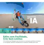 Akaso Câmera De Ação: homem em paraglider motorizado azul e laranja no céu