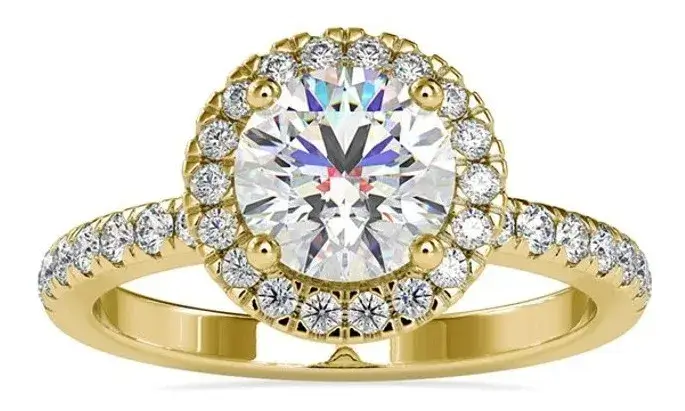 Anel De Noivado Ouro Grosso Feminino