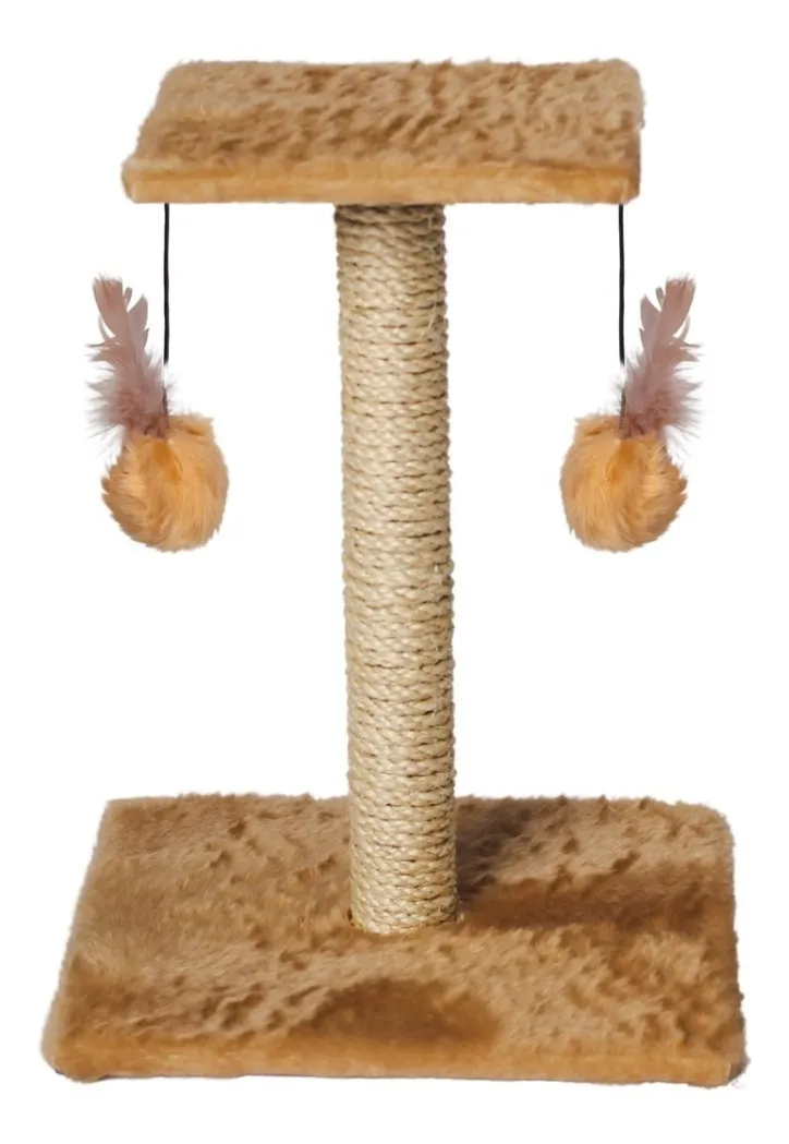 Arranhador para Gatos Poste com Brinquedo Duplo
