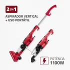 Aspirador de Pó Turbo Cycle vermelho 2 em 1, vertical e portátil