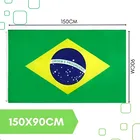 Bandeira do Brasil retangular verde, amarela e azul, com dimensões 150x90cm.