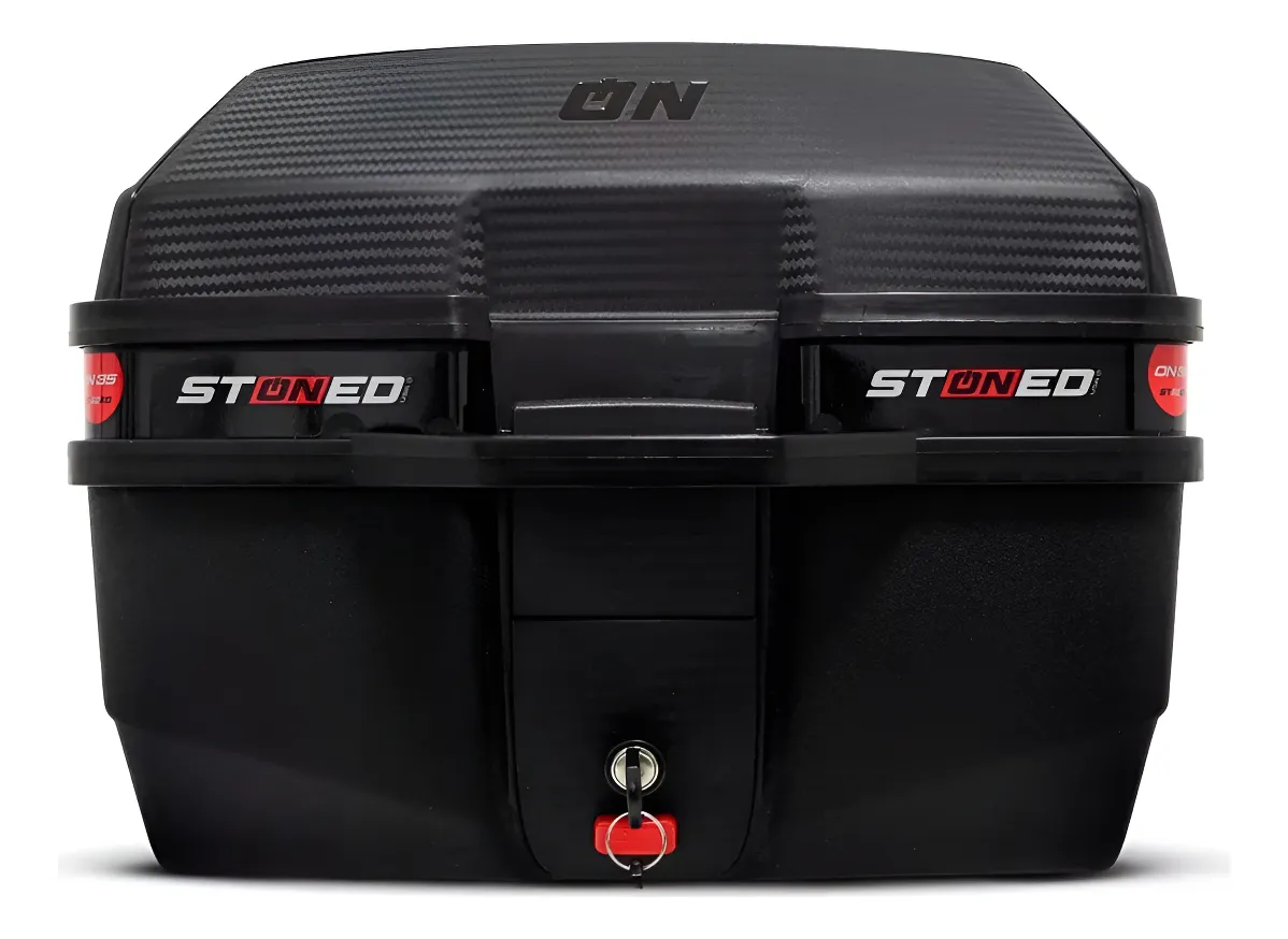 Baú Bauleto Stoned Tracker preto com tampa texturizada e logo Stoned.