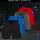 Bermuda Tactel Masculino em cinco cores com cordão e listras laterais