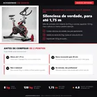 Infográfico editorial Achadinho: bicicleta ergométrica spinning Redfin Epsilon com volante de 8 kg e correia silenciosa, suporta até 120 kg e é indicada para usuários de até cerca de 1,75 m; não é dobrável