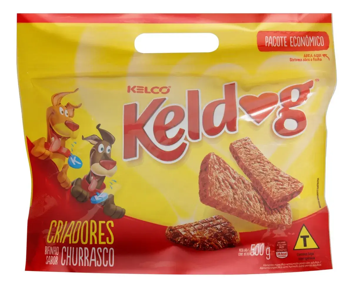 Detalhe do bifinho com textura de carne grelhada e formato retangular