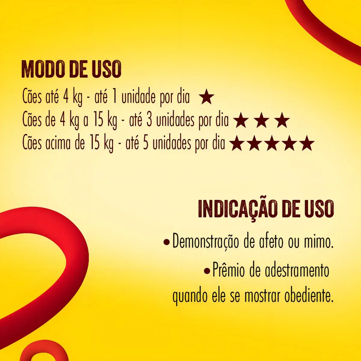 Modo de uso por peso do cão e indicações de carinho e adestramento