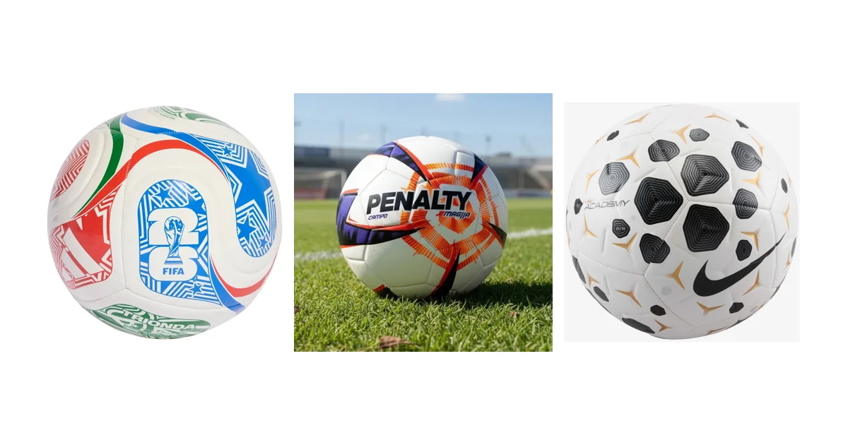 As 3 bolas de futebol de campo profissional mais vendidas no Brasil