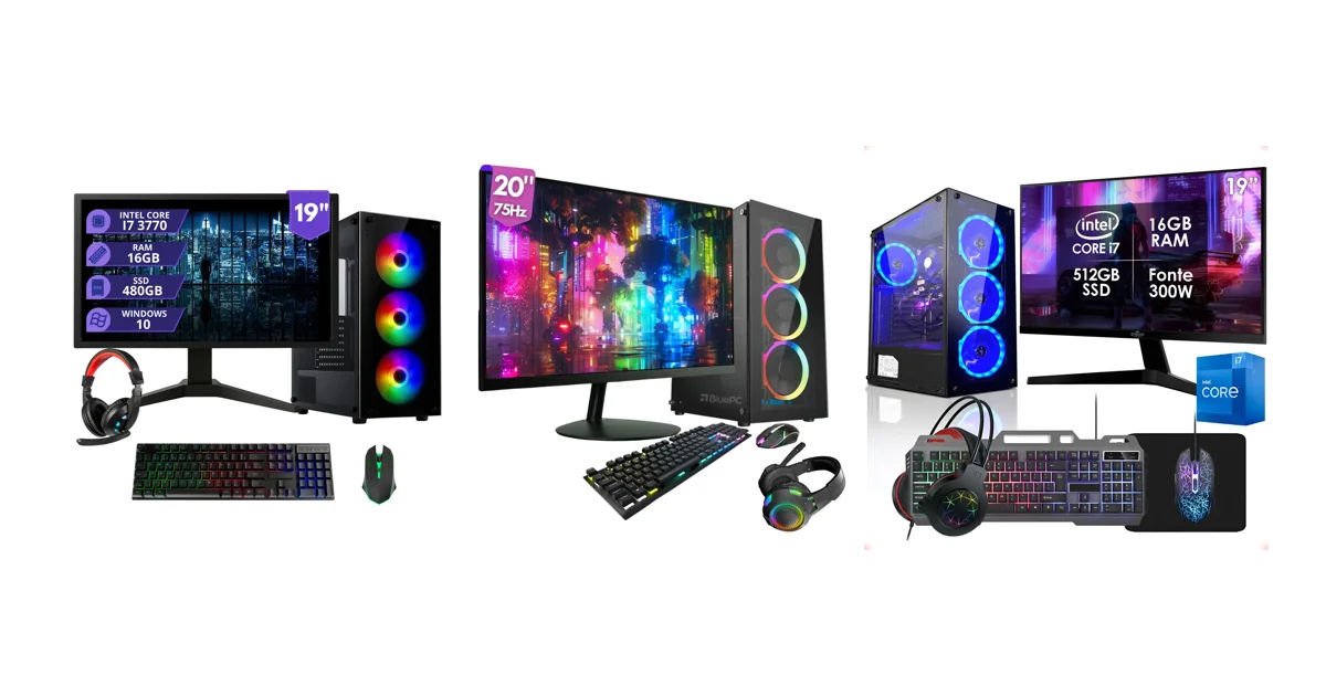 Computadores PC Gamers completos com o melhor custo benefício do mercado