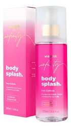 Body Splash Infinity frasco e caixa rosa vibrante com detalhes dourados