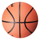 Bola de basquete laranja com textura e linhas pretas.