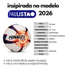 Bola de Futebol Penalty Paulistão branca, roxa, laranja e preta com logo