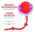 Bola Inteligente vermelha em base roxa brilhante com cabo de nylon vermelho