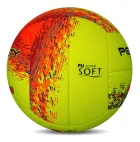 Bola de vôlei Penalty amarela neon com grafismos laranja e preto