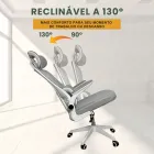 Cadeira escritório cinza reclinável de 90 a 130 graus