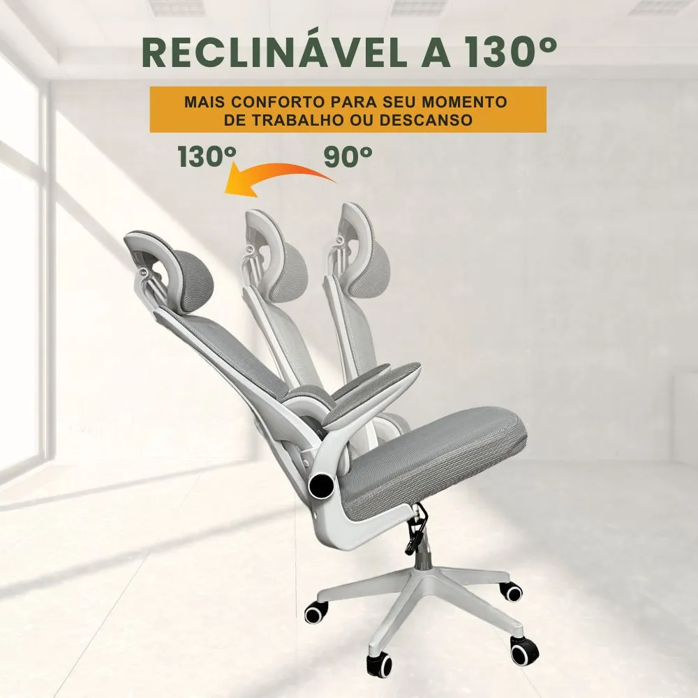 Braço retrátil levantado para economizar espaço