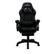 Cadeira Gamer preta Healer com apoio de pés e rodinhas