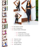 Mulher em várias poses com calça legging preta e top preto