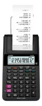 Calculadora de mesa Casio HR-8RC-BK preta com bobina de impressão e display digital