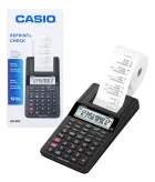 Calculadora de mesa Casio preta com bobina de impressão e display numérico