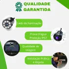 Câmera de Ré Automotiva preta com LEDs, tela de carro e pessoa instalando.