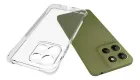 Capa transparente anti impacto e celular verde oliva com 4 câmeras para Moto G15