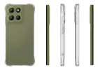 Capa transparente anti-impacto para Moto G15 com celular verde oliva