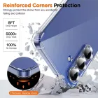 Capa Capinha transparente com cantos reforçados em smartphone azul.