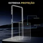 Capa Z Flip 7 transparente com camadas protetoras de acrílico e TPU.