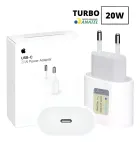 Carregador Apple USB-C 20W branco, conector e caixa branca
