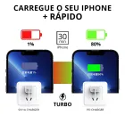 Carregador iPhone: dois celulares pretos com 1% e 80% de bateria.