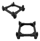 Carrinho suporte preto ajustável com rodinhas