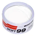 Pote de cera Soft99 White Cleaner com produto branco cremoso.