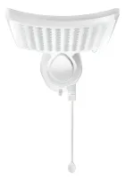 Chuveiro Loren Shower Eletronico branco com bicos e haste