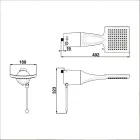 Desenhos técnicos do Chuveiro Loren Shower Eletrônico com vistas e dimensões.