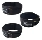 Três cintos lombares pretos Pentágono com fivelas prateadas