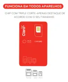 Claro chip vermelho com chip dourado e opções de corte ilustradas