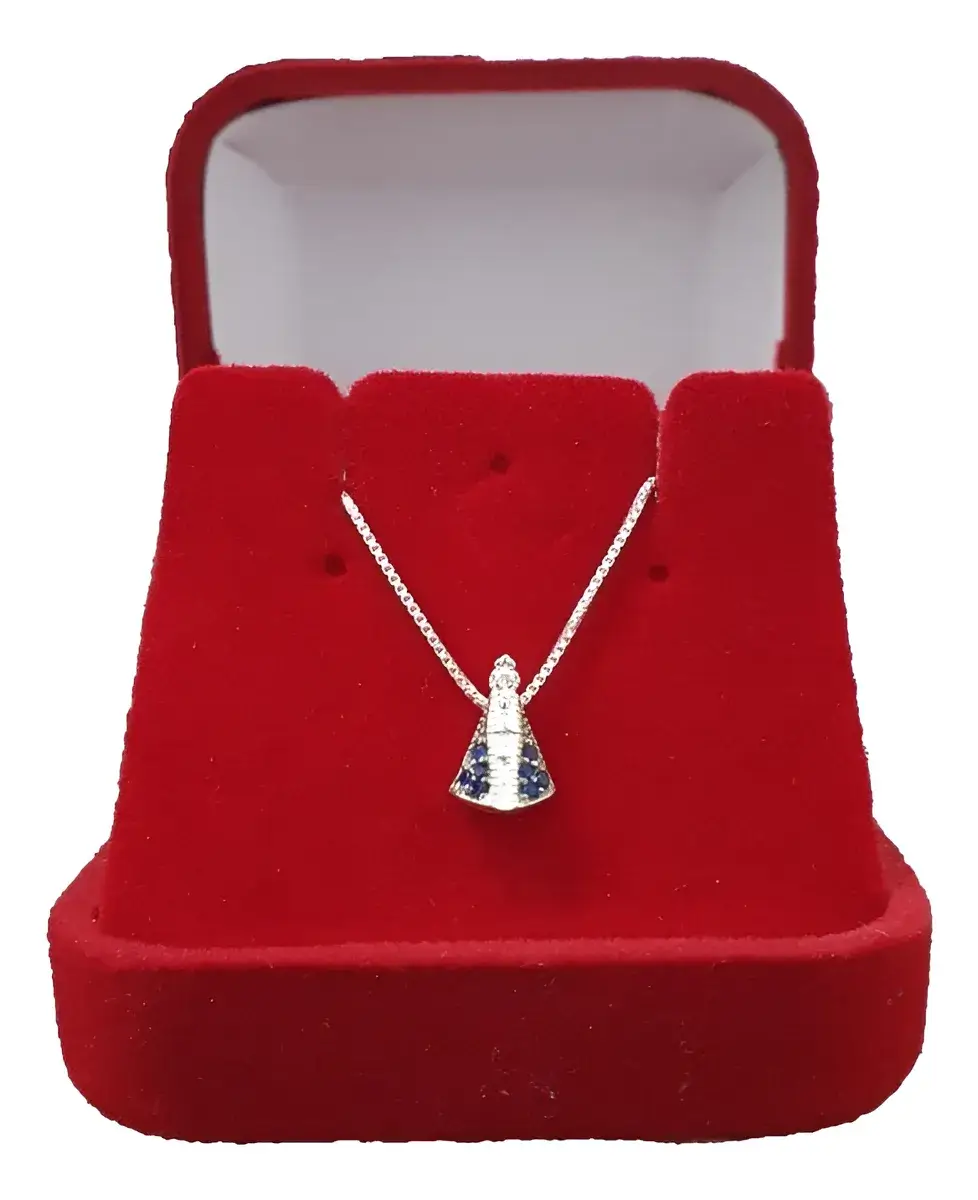 Colar Cordão Nossa Senhora Aparecida em Prata