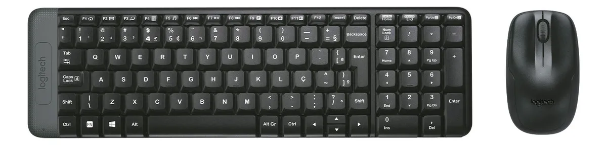 Combo Teclado e Mouse sem fio Logitech MK220 Layout ABNT2
