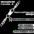 Corrente de Prata 925 com fecho lagosta e elos prateados