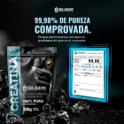 Creatina Soldiers Nutrition em embalagem preta com certificado de pureza 99,98%.