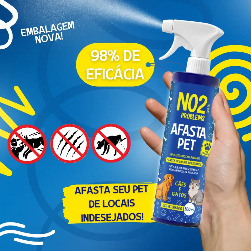 Spray sendo aplicado no ar mostrando a névoa de proteção com selo 98% eficácia