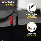 Conectores P3 vermelho e preto para Fone de Ouvido Gamer, com adaptadores USB e P3-P2