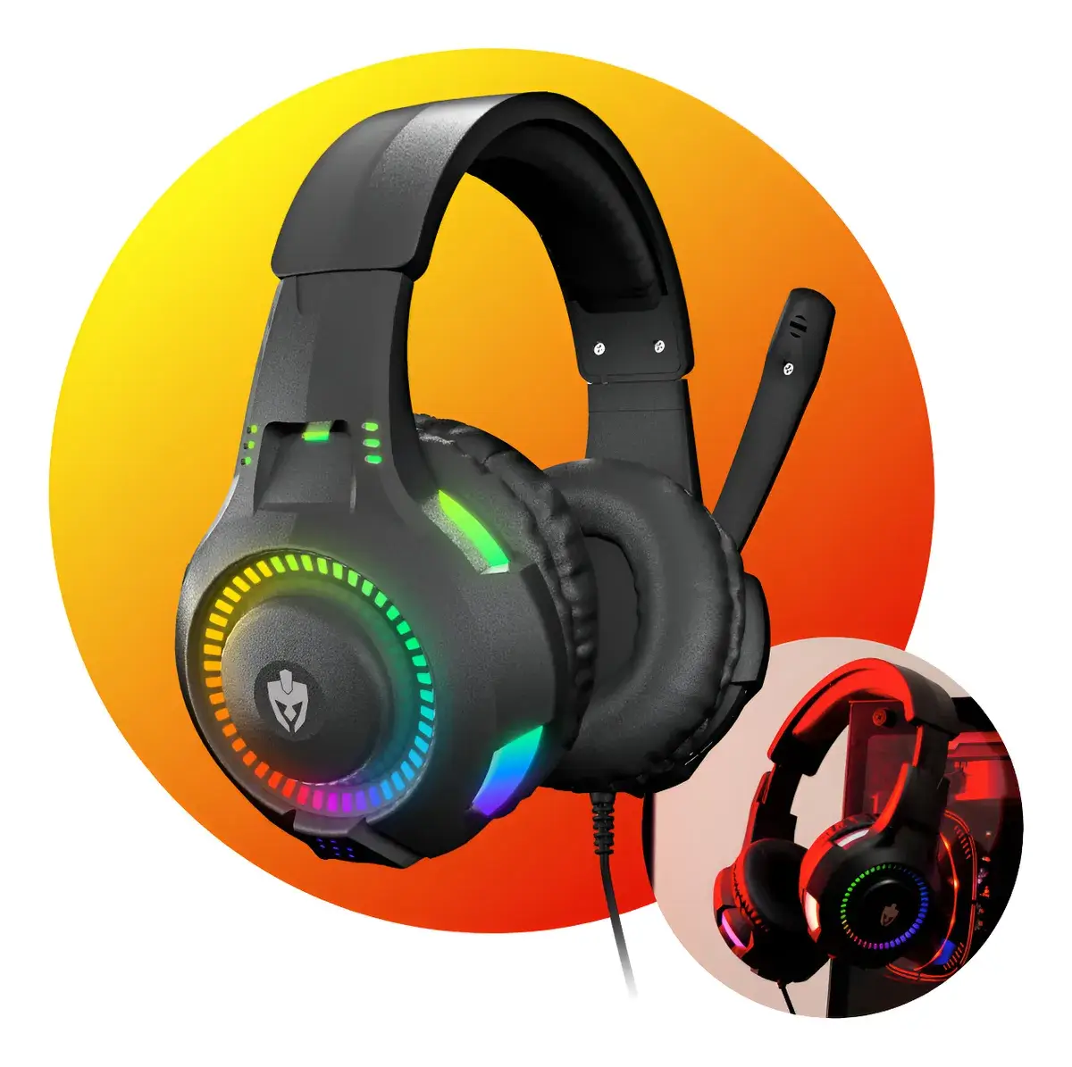 Fone De Ouvido Headset Gamer Rgb Led