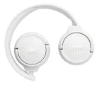 Fone de Ouvido JBL Tune 520BT branco dobrado com logo JBL