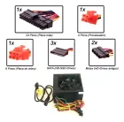 Fonte de alimentação KP-522 preta com cabos e conectores variados