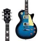 Guitarra Elétrica Strinberg Les Paul Lps230 azul sunburst com escudo creme e headstock.