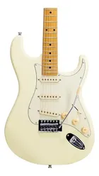 Guitarra Eletrica Tagima Stratocaster Escala Clara Tg-530 na cor creme, de corpo inteiro.