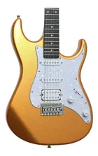 Guitarra Tagima TW Series TG-520 metallic gold yellow com escudo branco perolado.
