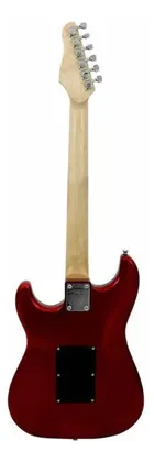 Vista traseira da Guitarra Strato Elétrica Giannini G-102 Metallic Red com braço em madeira.